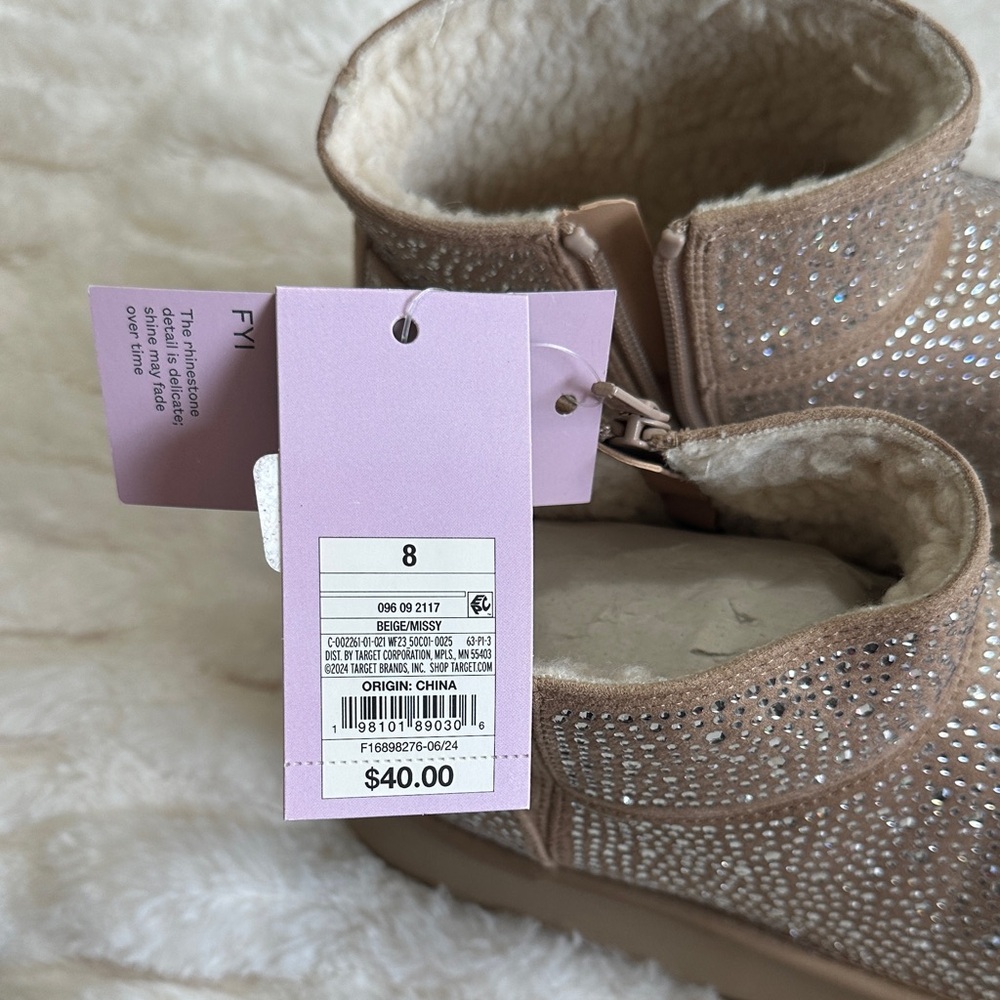 wild fable Taupe Crystal-Embellished Platform Ankle Boots - Picture 5 of 5